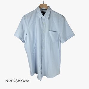 NWT Nordstrom Trim Fit Men’s Button Up Shirt in Light Blue Size M Casual